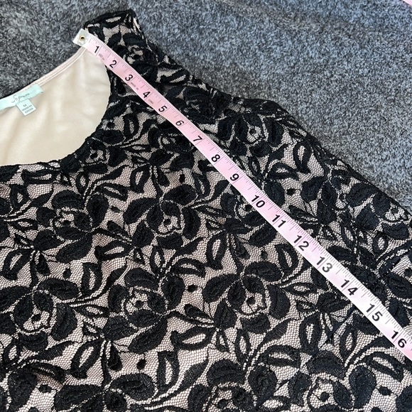 SOPANO BLACK LACE AND NUDE DRESS SIZE M - Picture 9 of 11
